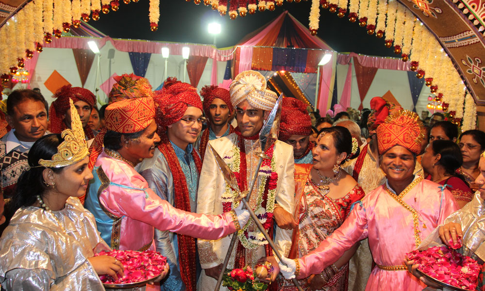 Indian wedding family